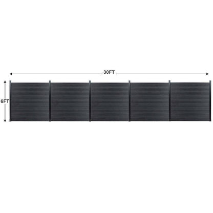 Mondaria Composite Privacy Fence 6ft*6ft - Windproof, Ground Screw Installation for Patios