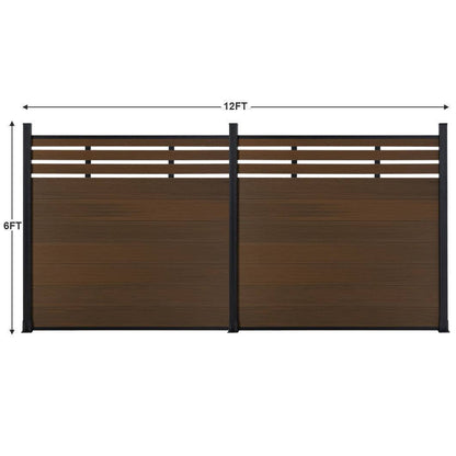 Mondaria Euro Style Contemporary Fence 8 ft H x 6 ft W-Aluminum post with Ground Screw Installation