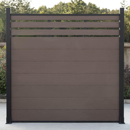 Mondaria Grey 72in*72in Composite Fence Panels , Aluminum post, Easy Install for Patios,Pools