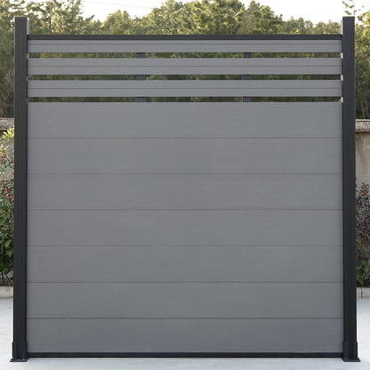 Mondaria Grey 72in*72in Composite Fence Panels , Aluminum post, Easy Install for Patios,Pools