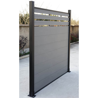 Mondaria Grey 72in*72in Composite Fence Panels , Aluminum post, Easy Install for Patios,Pools