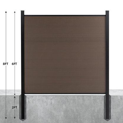 Mondaria Composite Fence 6 ft H x 6 ft W- Privacy, Security, Windproof for Farms Grained Finish