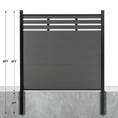 Mondaria 8ft x 6ft Brown Composite Privacy Fence Gate - Secure Outdoor Mixed Material Design