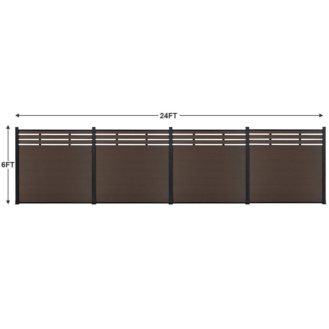 Mondaria Grey 72in*72in Composite Fence Panels , Aluminum post, Easy Install for Patios,Pools