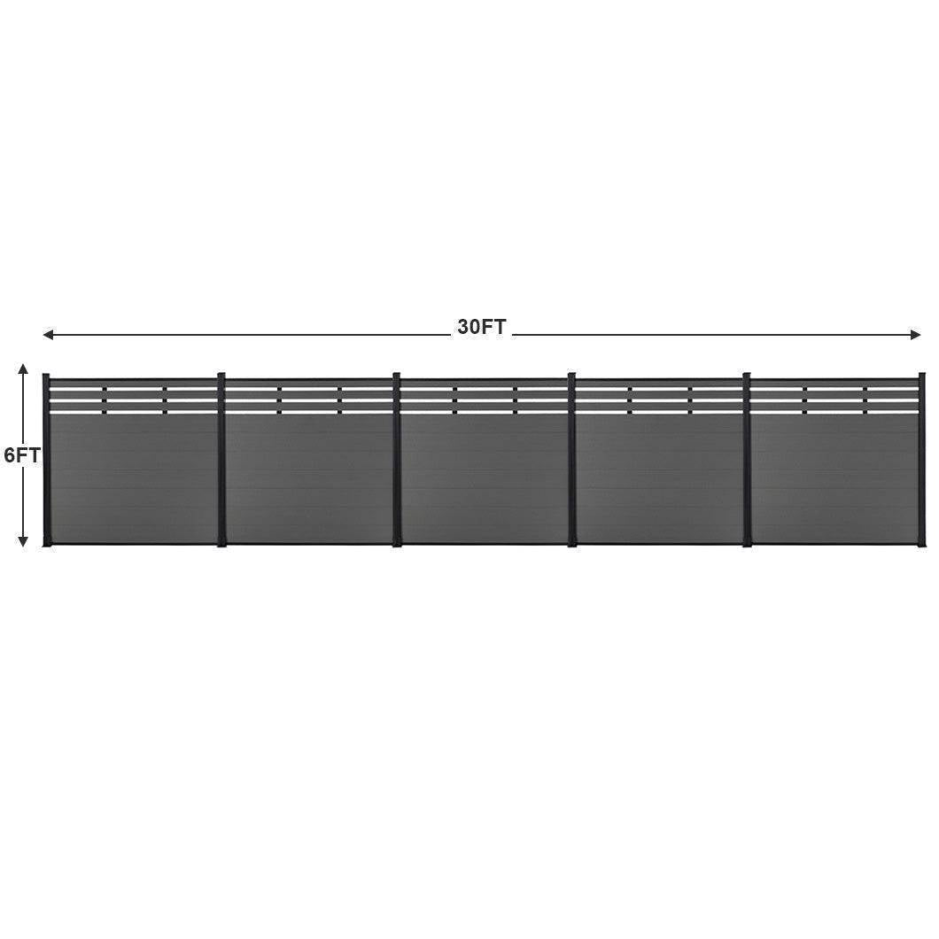 Mondaria Grey 72in*72in Composite Fence Panels , Aluminum post, Easy Install for Patios,Pools