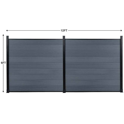 Mondaria Composite Privacy Fence 6ft*6ft - Windproof, Ground Screw Installation for Patios