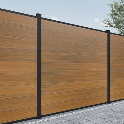 Mondaria Composite Privacy Fence 6ft*6ft - Windproof, Ground Screw Installation for Patios