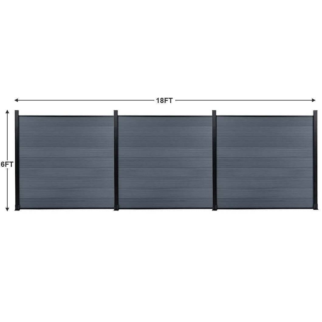 Mondaria Composite Privacy Fence 6ft*6ft - Windproof, Ground Screw Installation for Patios