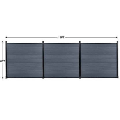 Mondaria Composite Privacy Fence 6ft*6ft - Windproof, Ground Screw Installation for Patios