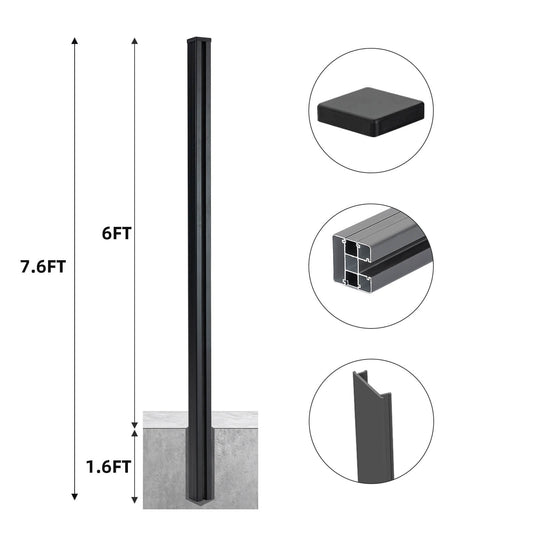 Mondaria 7.6 Ft Fence Post Inground Post Set of 1 (Pour concrete)