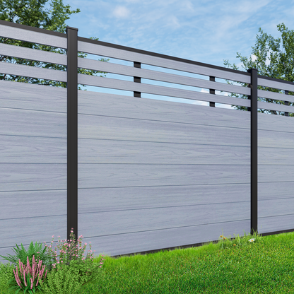 Mondaria 6ft*6ft Black Composite Privacy Fence-Low-Maintenance, Durable for Courtyards