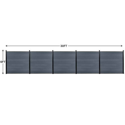 Mondaria Composite Privacy Fence 6ft*6ft - Windproof, Ground Screw Installation for Patios