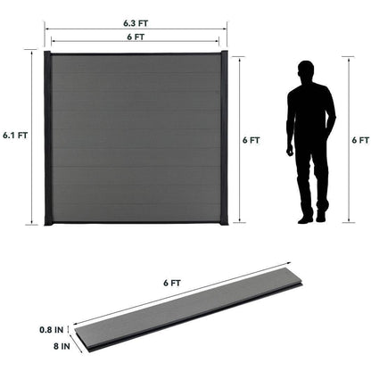 Mondaria 6 ft Composite Privacy Fence Panel Outdoor courtyards extremely low-maintenance privacy