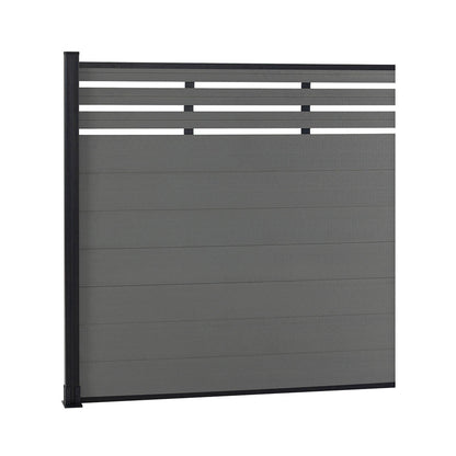 Mondaria Grey 72in*72in Composite Fence Panels , Aluminum post, Easy Install for Patios,Pools