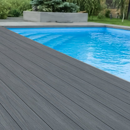 Mondaria Composite Decking Boards 96in*5.4in*0.9 Courtyard Terrace Rigid Surface Hard