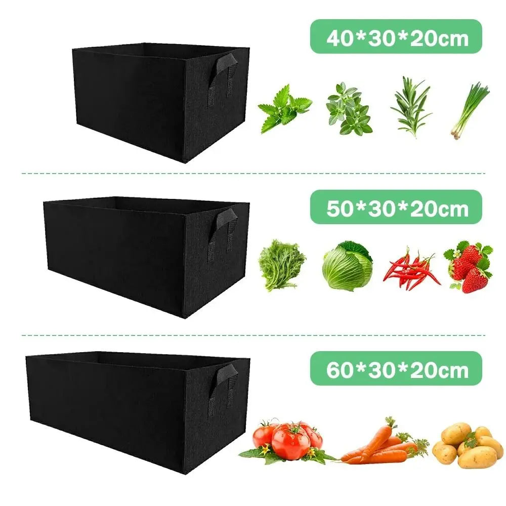 Garden Planting Bag with Handles Multi-size Felt Grow Bag Rectangle Planting Nursery Pot Vegetable Tomato Potato Planting