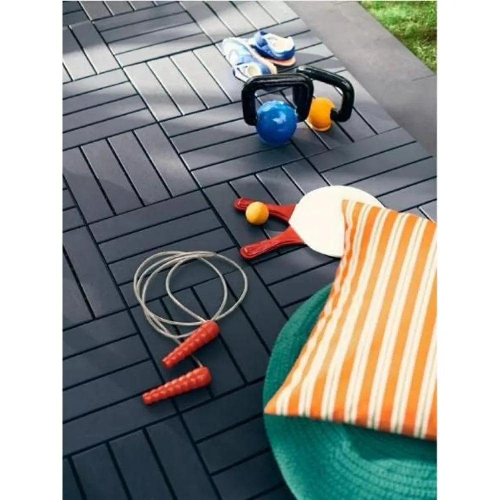 60 sq. ft Plastic Interlocking Deck Tiles,60 PCs Patio 12"x 12" Waterproof Outdoor Flooring, All Weather Use Decking Tiles