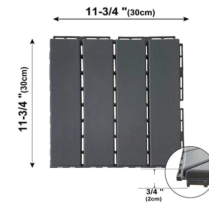 60 sq. ft Plastic Interlocking Deck Tiles,60 PCs Patio 12"x 12" Waterproof Outdoor Flooring, All Weather Use Decking Tiles