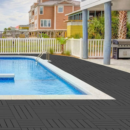 60 sq. ft Plastic Interlocking Deck Tiles,60 PCs Patio 12"x 12" Waterproof Outdoor Flooring, All Weather Use Decking Tiles