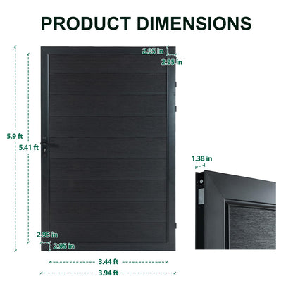 Mondaria 6ft(H)*4ft(W) Privacy Fence Gate Kit , with Metal Frame and Knob Kits