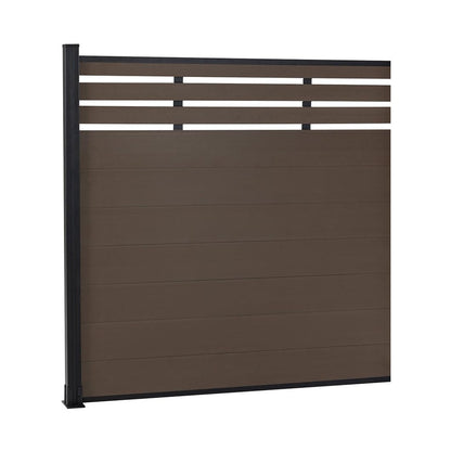 Mondaria Grey 72in*72in Composite Fence Panels , Aluminum post, Easy Install for Patios,Pools