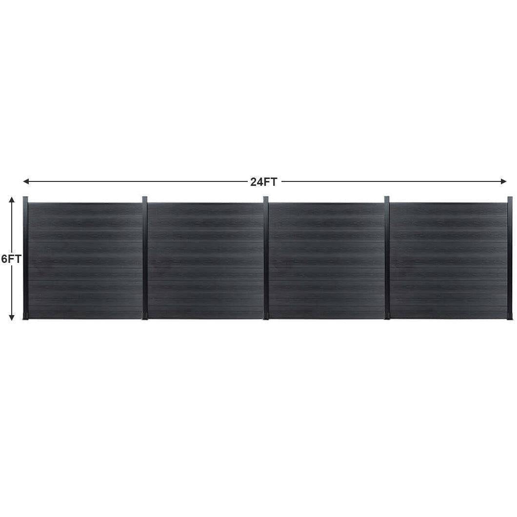 Mondaria Composite Privacy Fence 6ft*6ft - Windproof, Ground Screw Installation for Patios